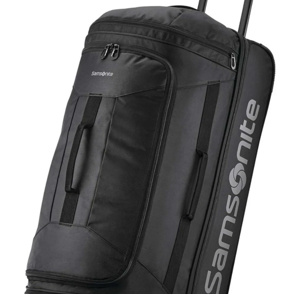 New Samsonite Andante 2 Wheeled Rolling Duffel Bag 28” Black Water Resistant